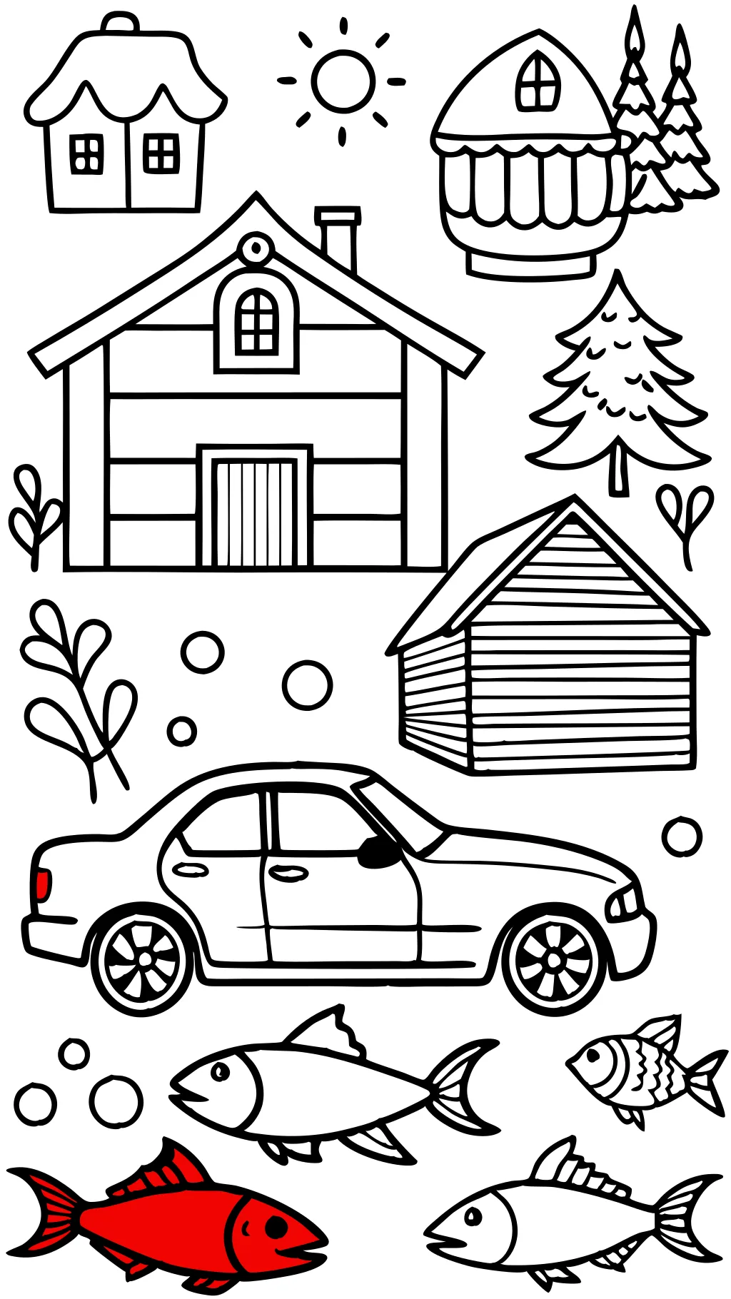 color red coloring pages